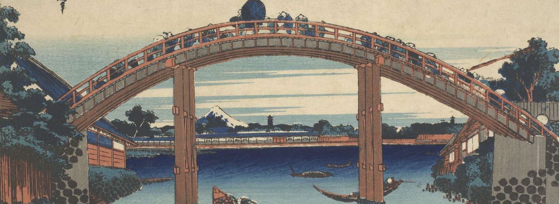 Katsushika Hokusai, Sotto il ponte Mannen a Fukagawa, ca.1832, Museo Nazionale di Cracovia
