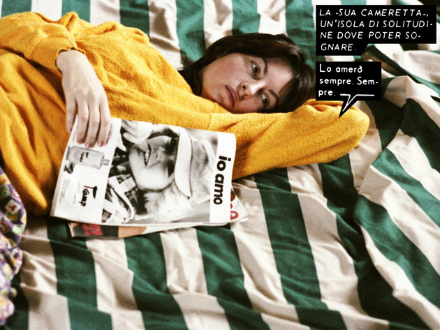 Lo amerò sempre, Serie Miti e cliché: fotoromanzi, 1976-1978, C-printphotocolor con collage, 50x75 cm, Courtesy l’artista eERMES ERMES, Roma Lo amerò sempre, Serie Miti e cliché: fotoromanzi, 1976-1978, C-printphotocolor con collage, 50x75 cm, Courtesy l’artista eERMES ERMES, Roma