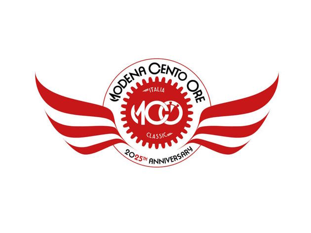 Logo nei colori bianco e rosso di Modena Cento Ore 