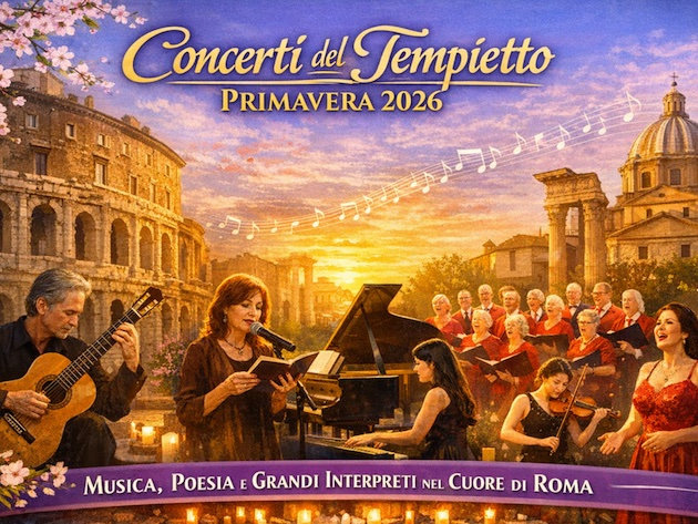 Primavera 2026 ai Concerti del Tempietto: musica, poesia e grandi interpreti nel cuore di Roma-Foto: locandina ufficiale della manifestazione