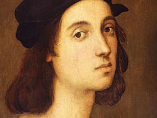 Raffaello Sanzio, Autoritratto, 1504-1506, particolare