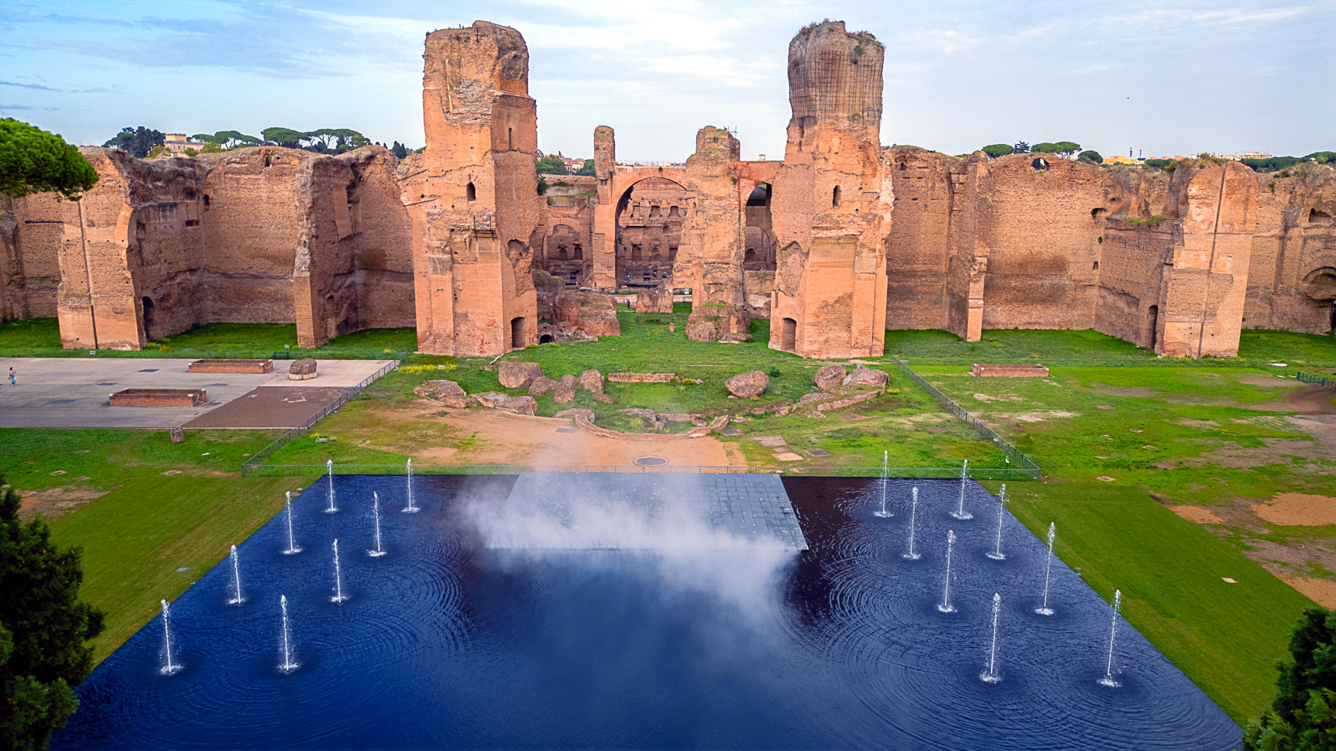 Specchio d'acqua alle Terme di Caracalla Ph. Fabio Caricchia, MiC-Soprintendenza Speciale di Roma