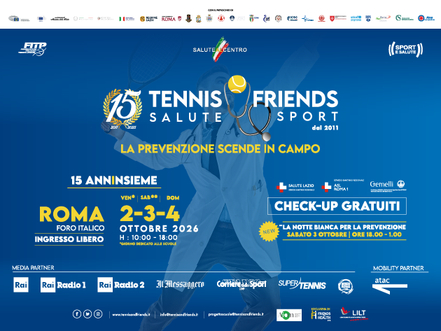 Tennis & Friends Salute e Sport - Main Edition-Foto: locandina ufficiale Tennis & Friends Salute e Sport - Main Edition-Foto: locandina ufficiale