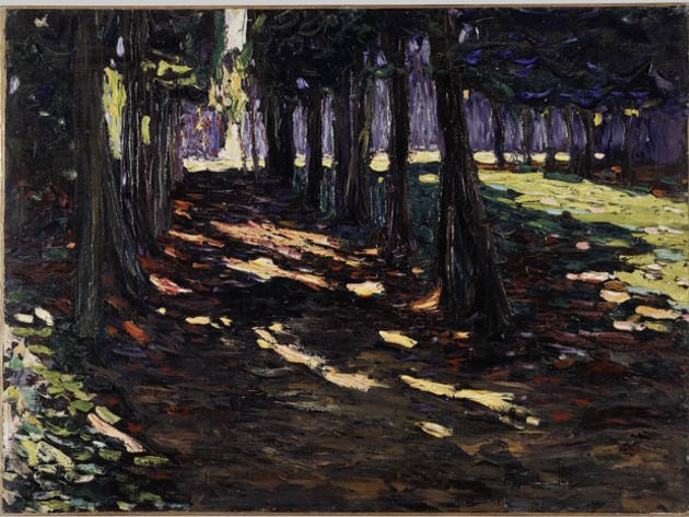 Vassily Kandinsky, Park von Saint-Cloud, dunkle Allee (Le Parc de Saint-Cloud,allée ombragée) 1906, Huile sur toile, 48x65 cm, Legs de Nina Kandinsky, 1981, Centre Pompidou, Parigi, Musée national d’art moderne – Centre de création industrielle