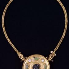 Collana I secolo d.C. Oro, perle, turchese e rubino Thaj, Tell al-Zayer Museo Nazionale, Riad
