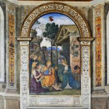 Natività con San Girolamo - Pinturicchio ph Basilica Santa Maria del Popolo Official Facebook