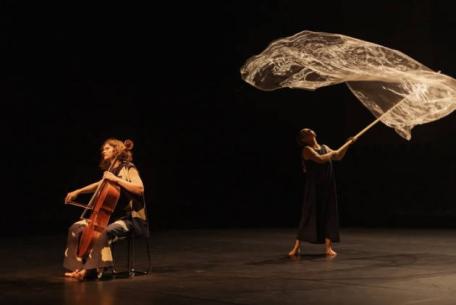 Sasha Waltz/Anastasia Kobekina - "Bach Cello Dance"-Foto: pagina ufficiale Facebook del Romaeuropa Festival
