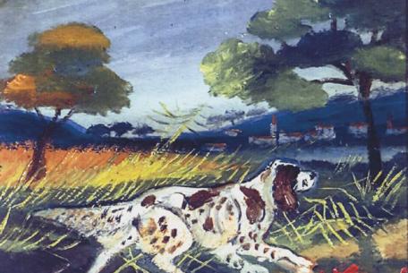 CANE, 1940-1951, Olio su compensato,21,5 x 28 cm, Collezione Mazzanti, Parma