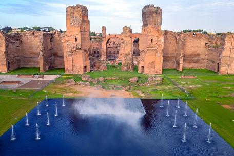 Specchio d'acqua alle Terme di Caracalla Ph. Fabio Caricchia, MiC-Soprintendenza Speciale di Roma Specchio d'acqua alle Terme di Caracalla Ph. Fabio Caricchia, MiC-Soprintendenza Speciale di Roma