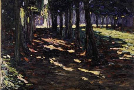 Vassily Kandinsky, Park von Saint-Cloud, dunkle Allee (Le Parc de Saint-Cloud,allée ombragée) 1906, Huile sur toile, 48x65 cm, Legs de Nina Kandinsky, 1981, Centre Pompidou, Parigi, Musée national d’art moderne – Centre de création industrielle