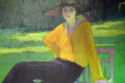 Amedeo Bocchi - Nel Parco - 1919, Olio su tela Amedeo Bocchi - Nel Parco - 1919, Olio su tela