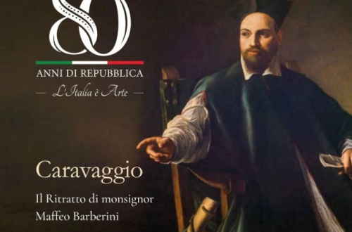 Caravaggio. Il Ritratto di monsignor Maffeo Barberini-Fonti: locandina ufficiale della mostra Caravaggio. Il Ritratto di monsignor Maffeo Barberini-Fonti: locandina ufficiale della mostra