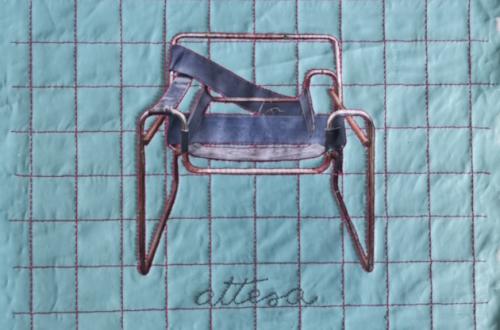 Piero Angelo Orecchioni, Attese, 2024. Stampa fotografica su tela, smalto, acrilico