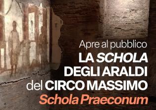 Apre al pubblico la Schola degli araldi del Circo Massimo alle pendici meridionali del Palatino-Foto: locandina ufficiale dell'evento