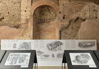 Immaginare Roma. Le prospettive impossibili di Francesco Corni-Foto: particolare dell'allestimento della mostra 