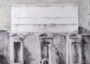 Pedro Cano, Porta Maggiore, 2025, Acquerello su carta, 114x139, foto José Luis Montero